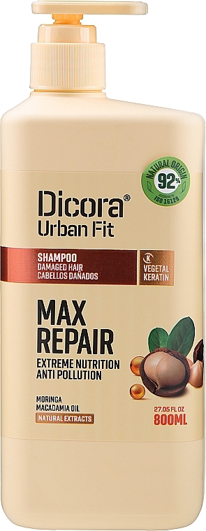 PRZECENA! Szampon do włosów zniszczonych - Dicora Urban Fit Shampoo Max Repair * — Zdjęcie N3