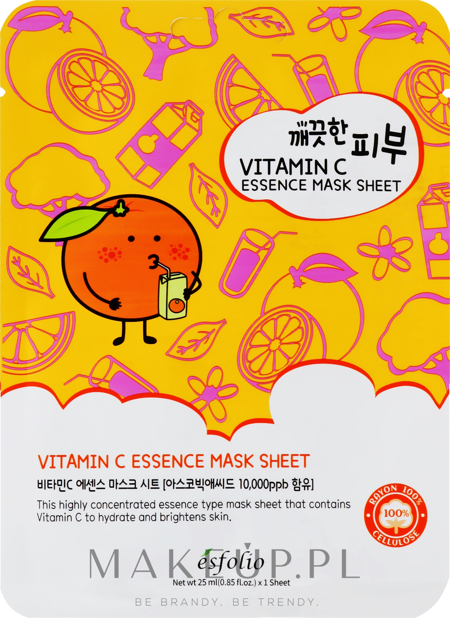 Maska do twarzy w płachcie z witaminą C - Esfolio Pure Skin Vitamin C Essence Mask Sheet — Zdjęcie 25 ml