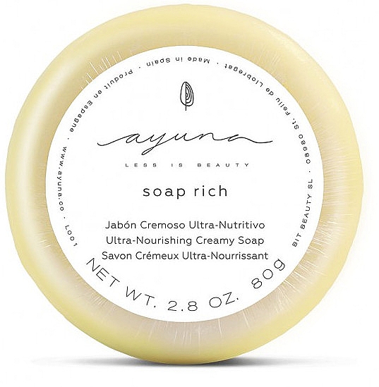 Ultraodżywcze kremowe mydło rzemieślnicze w kostce - Ayuna Soap Rich Ultra-Nourishing Creamy Soap — Zdjęcie N2