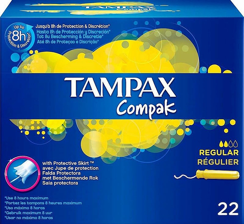 Tampony z aplikatorem, 22 szt. - Tampax Compak Regular — Zdjęcie N1