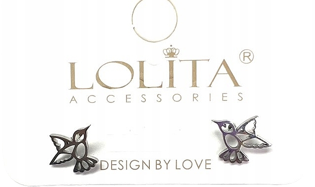 Kolczyki damskie, kolibry, srebrne - Lolita Accessories — Zdjęcie N1