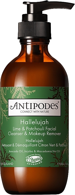 Środek oczyszczający do twarzy Paczula i limonka - Antipodes Hallelujah Lime & Patchouli Facial Cleanser & Makeup Remover — Zdjęcie N1