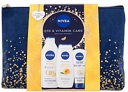 Kup Zestaw - NIVEA Q10 & Vitamin Care (b/lot/400ml + h/cr/100ml + sh/gel/250ml + bag)