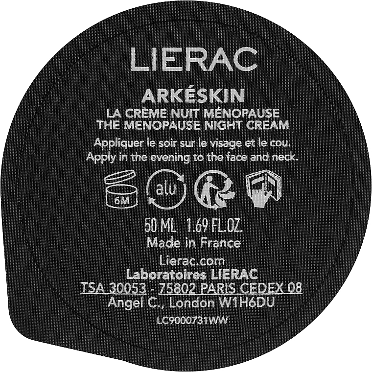 Krem do twarzy na noc - Lierac Arkeskin The Menopause Night Cream Refill (wymienny wkład)