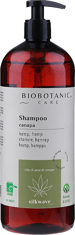 Szampon do włosów z olejem z nasion konopi - BioBotanic Silk Wave Hemp Shampoo — Zdjęcie N1
