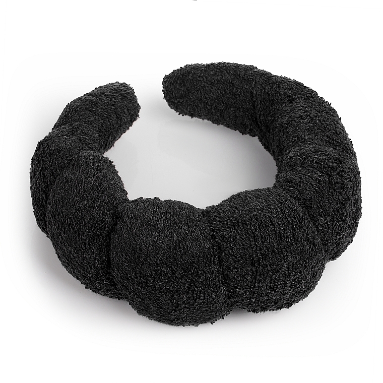 Opaska do rutynowych zabiegów kosmetycznych, czarna Easy Spa - MAKEUP Spa Headband Face Washing Black — Zdjęcie N2