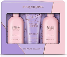 Zestaw - Baylis & Harding Jojoba, Vanilla & Almond Oil Luxury Bathing Essentials Gift Set (b/lot/200ml + b/wash/300ml + sh/cr/300ml) — Zdjęcie N1