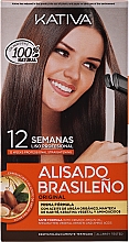Kup Zestaw do keratynowego prostowania włosów - Kativa Alisado Brasileno Con Glyoxylic & Keratina Vegetal Kit (shm 15 ml + mask 150 ml + shm 30 ml + cond 30 ml)
