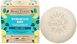 Szampon do włosów w kostce z miętą pieprzową i cytryną - BeauTerra Solid Shampoo For Oily Hair — Zdjęcie N2