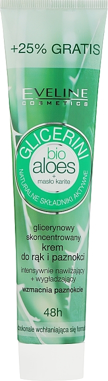 Skoncentrowany glicerynowy krem do rąk BIO aloes - Eveline Cosmetics Glicerini Bio