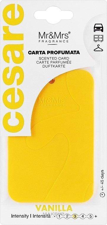 Mr&Mrs Fragrance Cesare Scented Card Yellow Vanilla - Aromatyczna zawieszka — Zdjęcie N1