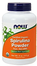 Naturalny suplement Spirulina w proszku - Now Foods Certified Organic Spirulina Powder — Zdjęcie N1