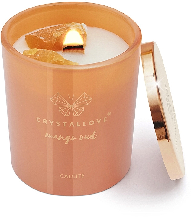 Świeca sojowa z kalcytem i mango oud - Crystallove Soy Candle with Calcite Mango Oud — Zdjęcie N6