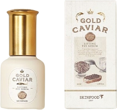 Liftingujące serum do skóry wokół oczu - Skinfood Gold Caviar Ex Lifting Eye Serum — Zdjęcie N1