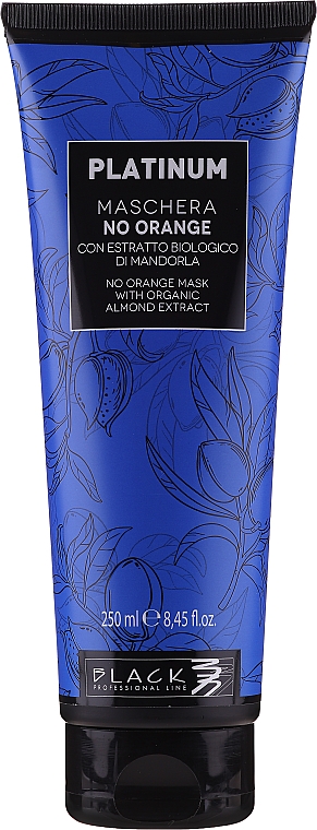 Maska do włosów z ekstraktem z migdałów neutralizująca odcienie pomarańczy i miedzi - Black Professional Line Platinum No Orange Mask With Organic Almond Extract — Zdjęcie N1