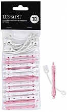 Kup Wałki do kręcenia włosów na zimno 7x70 mm, różowo-białe - Lussoni Cold-Wave Rods With Rubber Band