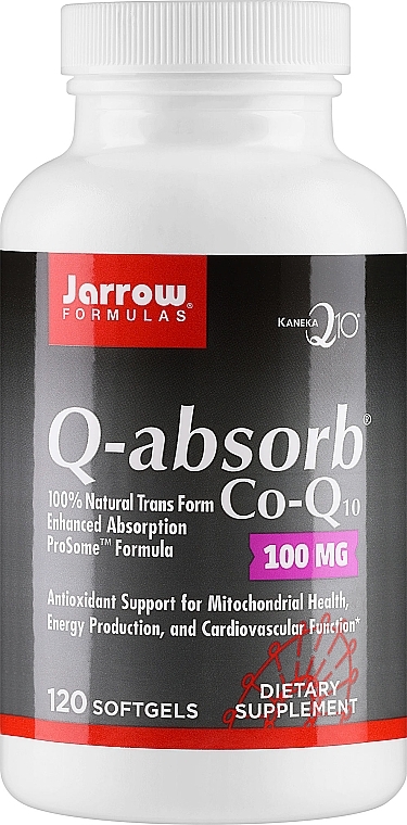 Suplement diety Koenzym Q10 w miękkich żelatynowych kapsułkach, 100 mg - Jarrow Formulas Q-Absorb Dietary Supplement — Zdjęcie N2