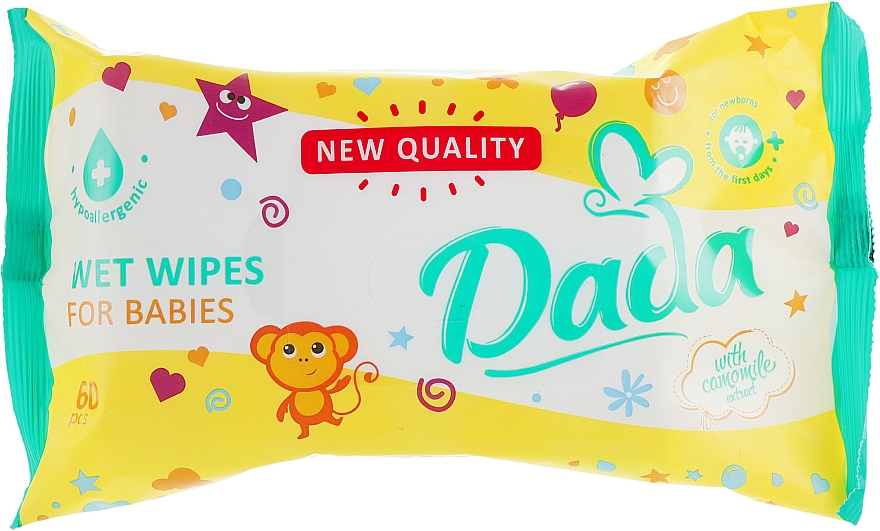 Chusteczki nawilżane dla dzieci z ekstraktem z rumianku - Dada With Camomile Extract Wipes — Zdjęcie N1