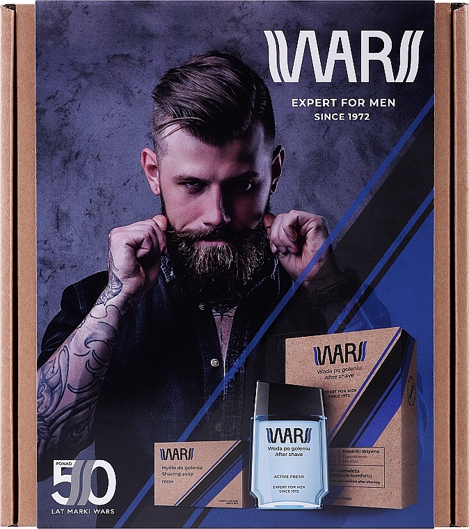 Zestaw dla mężczyzn - Wars Expert For Men Fresh (ash/90 ml + soap/80 g) — Zdjęcie N1