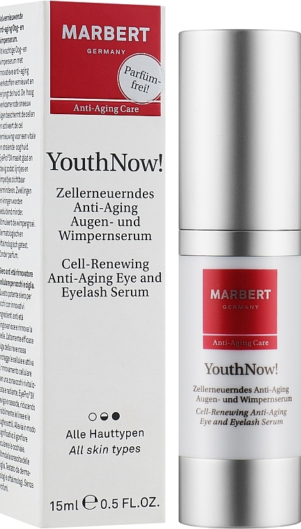 Odmładzające serum pod oczy i do rzęs - Marbert YouthNow! Cell-Renewing Anti-Aging Eye And Eyelash Serum — Zdjęcie N2