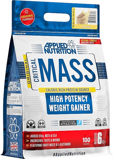 Wysokowydajny wzmacniacz bananowy - Applied Nutrition Critical Mass High Potency Weight Gainer Banana — Zdjęcie N1