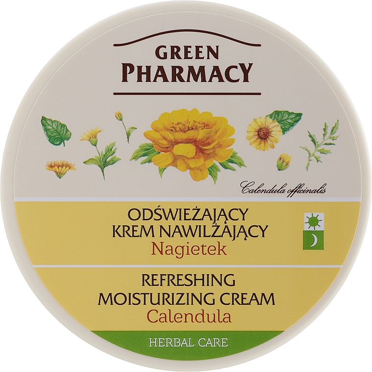 Odświeżający krem nawilżający Nagietek - Green Pharmacy Face Care Refreshing Moisturizing Cream Calendula — Zdjęcie N1