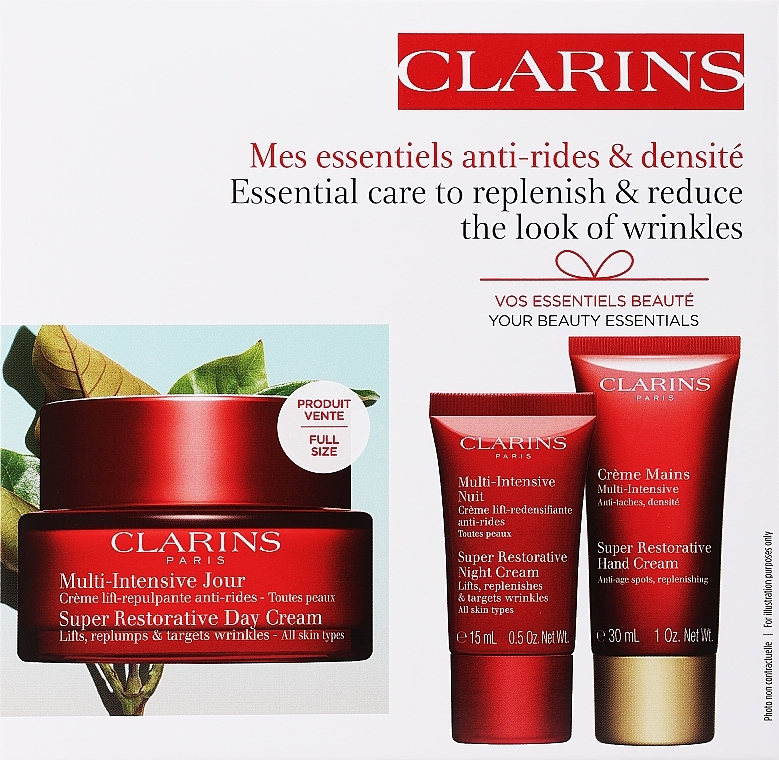 Zestaw - Clarins Super Restorative (day/cr/50ml + night/cr/15ml + h/cr/30ml) — Zdjęcie N1