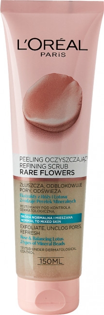 Oczyszczający peeling do skóry normalnej i mieszanej - L'Oreal Paris Skin Expert Rare Flowers Refining Scrub
