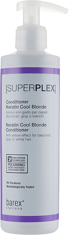 Odżywka keratynowa Zimny blond - Barex Italiana Superplex Conditioner Cool Blonde
