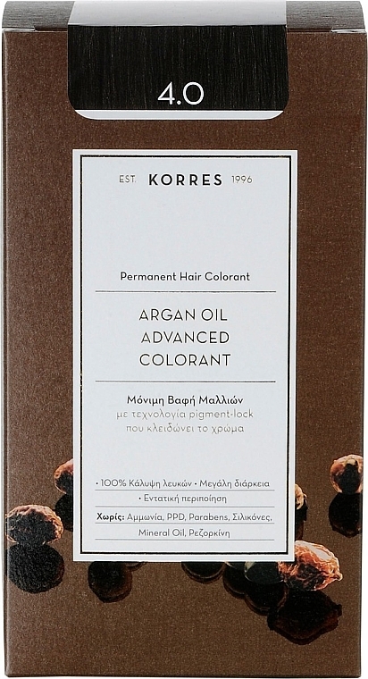 Farba do włosów - Korres Argan Oil Hair Colorant