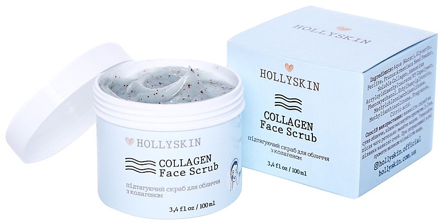 Peeling do twarzy z kolagenem - Hollyskin Collagen Face Scrub — Zdjęcie N1