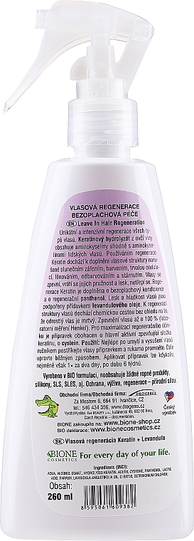 Regenerujący spray do włosów Lawenda - Bione Cosmetics Lavender Spray — Zdjęcie N2