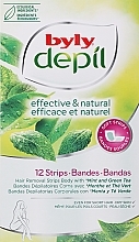 Plastry z woskiem do ciała Mięta i zielona herbata - Byly Depil Mint And Green Tea Hair Removal Strips Body — Zdjęcie N1