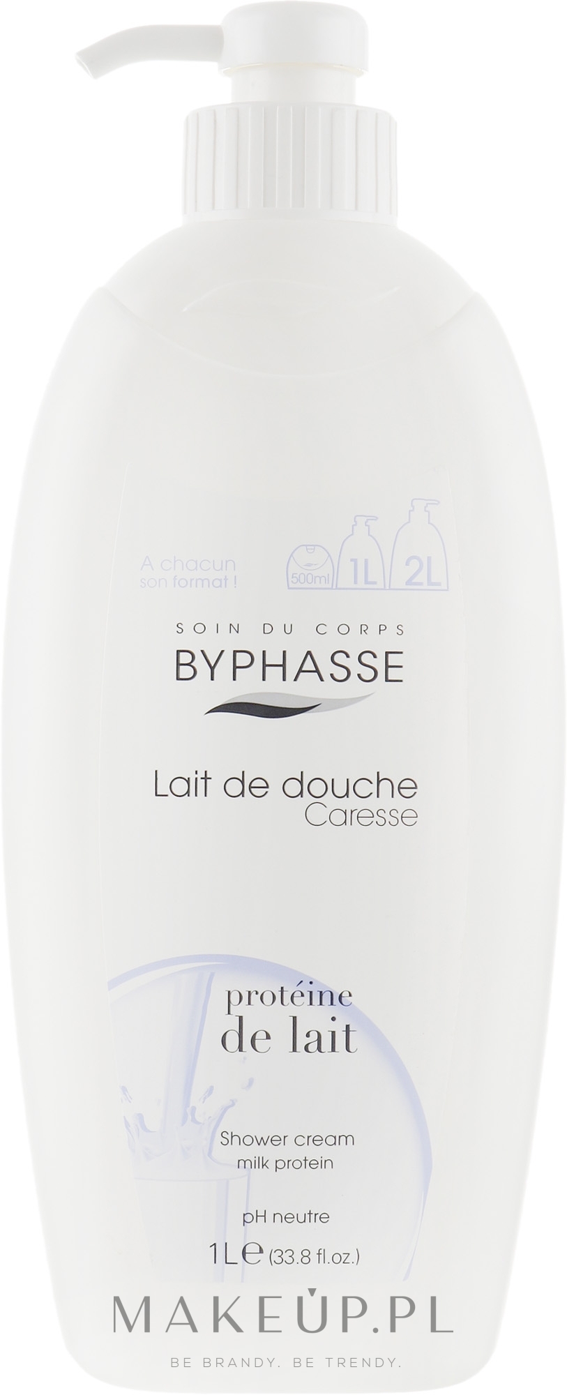 Mleczko pod prysznic Proteiny mleka - Byphasse Caresse Shower Cream — Zdjęcie 1000 ml