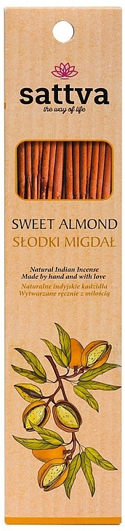 Naturalne indyjskie kadzidła Słodki migdał - Sattva Sweet Almond — Zdjęcie N1
