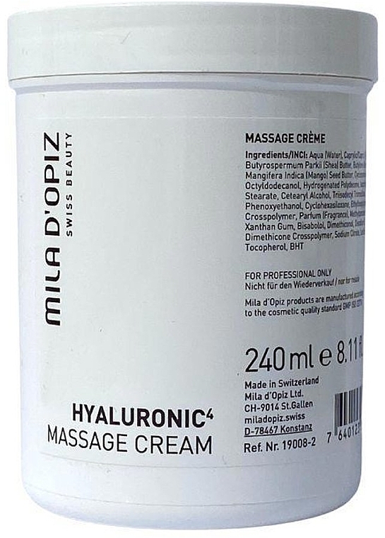 Krem do masażu - Mila D’Opiz Hyaluronic 4 Massage Cream  — Zdjęcie N1