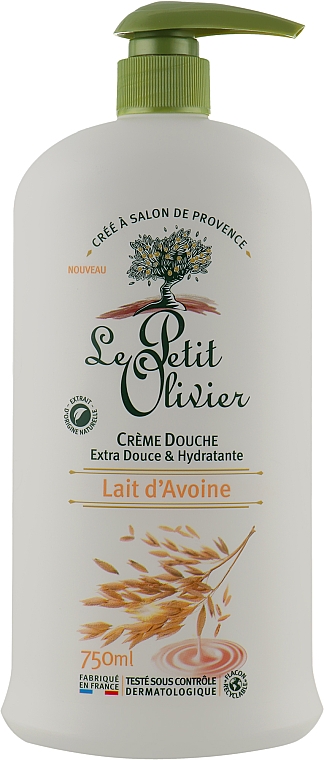 Delikatny krem pod prysznic Mleko owsiane - Le Petit Olivier Extra Gentle Shower Cream — Zdjęcie N1
