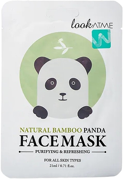 Maseczka w płachcie z ekstraktem z bambusa - Look At Me Natural Bamboo Panda Face Mask — Zdjęcie N1
