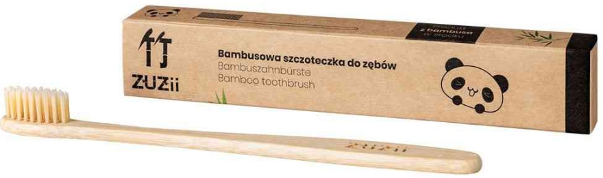 Bambusowa szczoteczka do zębów z miękkim włosiem, beżowa - Zuzii Soft Toothbrush — Zdjęcie N1