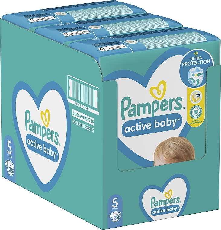 Pieluchy Active Baby 5 (11-16 kg), 38 szt. - Pampers — Zdjęcie N10