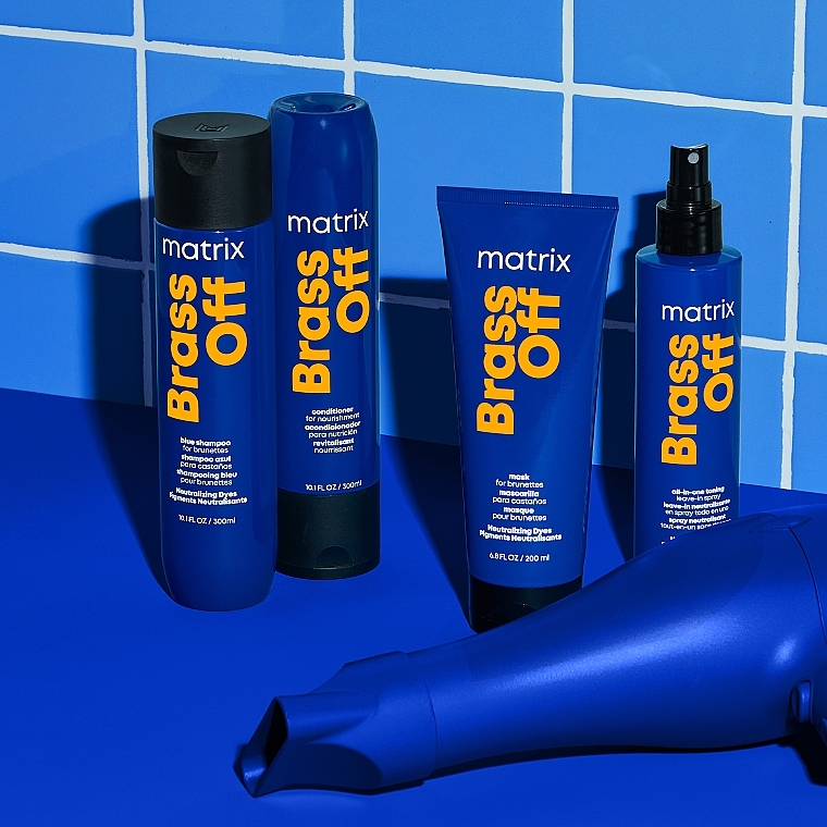 Szampon chroniący kolor włosów farbowanych - Matrix Total Results Brass Off Blue Shampoo For Brunettes — Zdjęcie N12