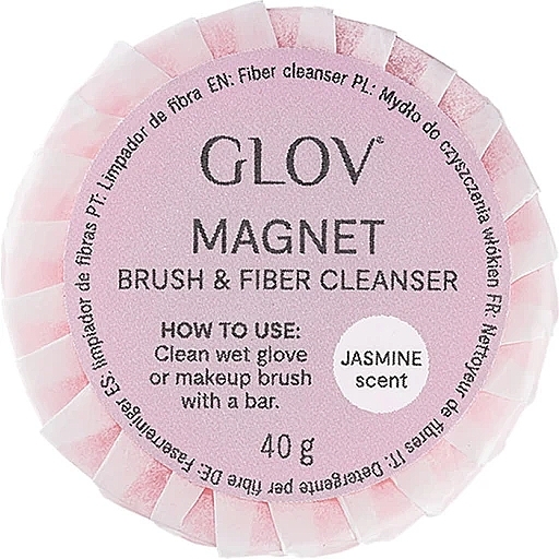 Mydełko w kostce do czyszczenia rękawic i pędzli do makijażu Jaśmin - Glov Magnet Brush & Fiber Cleanser Pink — Zdjęcie N1