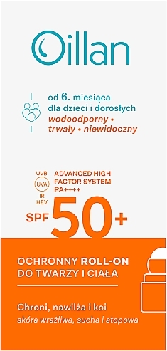 Ochronny roll-on do twarzy i ciała SPF 50+ dla dorosłych i dzieci od 6. miesiąca życia - Oillan — Zdjęcie N1