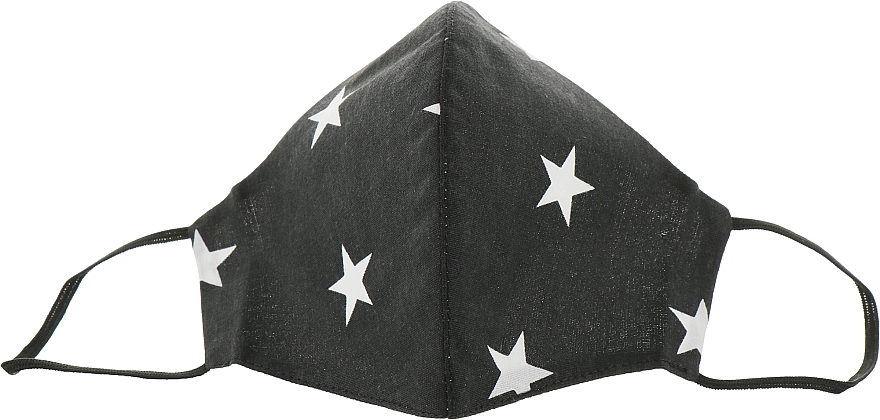 Maska ochronna na twarz, czarna z gwiazdami, rozmiar M - Gioia — Zdjęcie N1