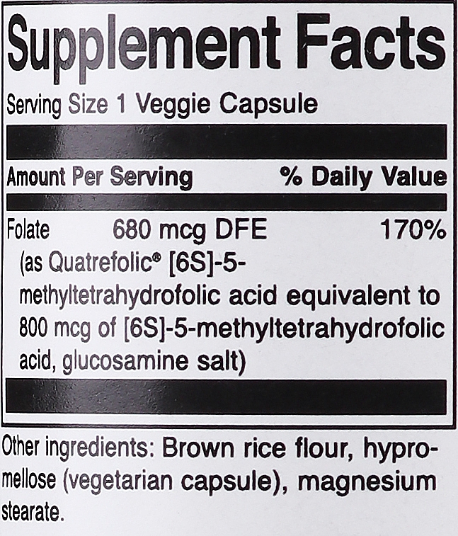 Suplement diety Tetrahydrofolian 5-metylu, 400 mg - Swanson Folate (5-Methyltetrahydrofolic Acid) — Zdjęcie N4