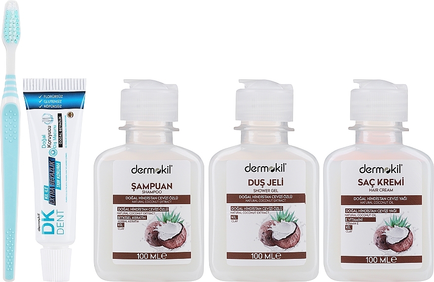 Zestaw, 5 produktów - Dermokil Coconut Seyahat Seti — Zdjęcie N2