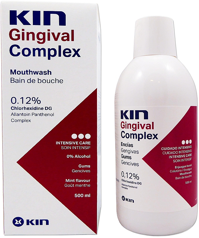 Płyn do płukania ust z pantenolem i chlorheksydyną - Kin Gingval Complex Mouthwash — Zdjęcie N1