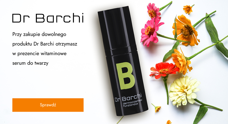 Przy zakupie dowolnego produktu Dr Barchi otrzymasz w prezencie witaminowe serum do twarzy.