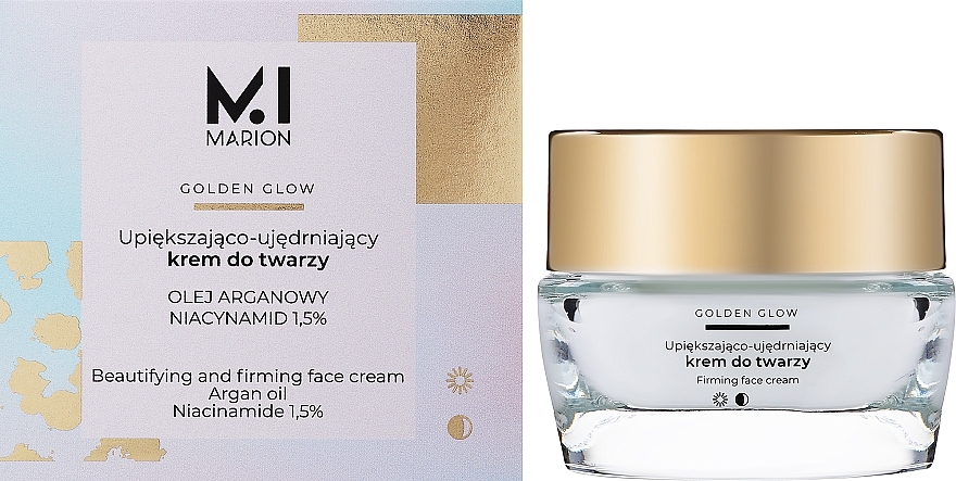 Krem do twarzy - Mi Marion Golden Glow Beautifying And Firming Face Cream Argan Oil Niacinamide 1.5% — Zdjęcie N1
