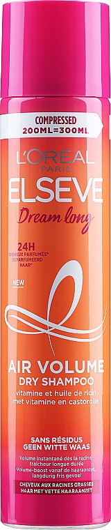 Suchy szampon zwiększający objętość włosów - L'Oreal Paris Elseve Dream Long — Zdjęcie N1